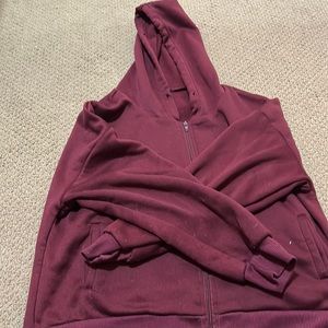 SHEIN maroon zip up hoodie